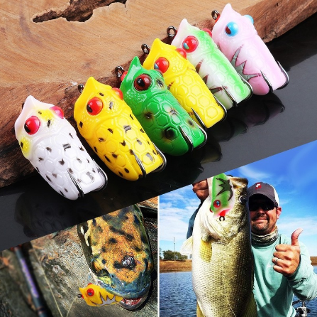 Sougayilang Artificial Soft Frog Lures Live 3D Fishing Bait Gear