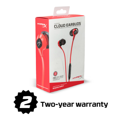 HyperX Cloud Earbuds Gaming Earphones with mic for Nintendo Switch (HX-HSCEB-RD/4P5J5AA) RED