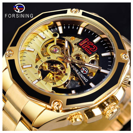 New Forsining Men watch Original Fashion Casual Style Automatic Mechanical Watch Waterproof stainless steel watch Hollow Mechanical Watch 2