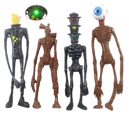 4pcs Anime Siren Head Action Figures Toy Dolls Sirenhead Light Horror Movable joints Christmas Gifts