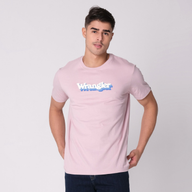 Wrangler Men's Logo Tshirt Violet Ice