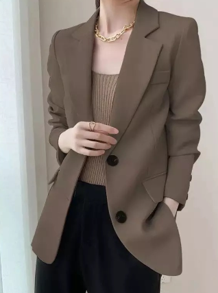 Korean Women's Blazer Slim Temperament Suit Office Jackets Women's Fashion Cardigan Coat Commuting