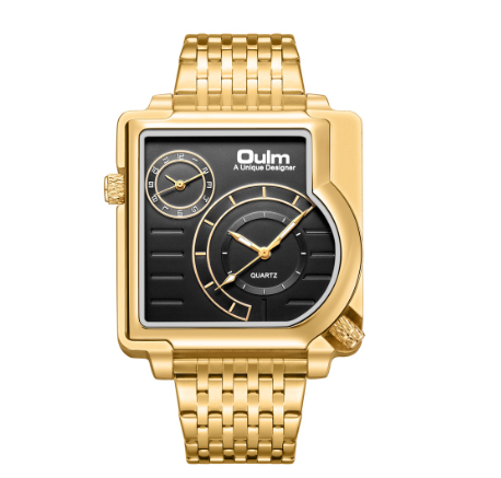 Oulm Gold Large Dial Personality Men's Watch GOLD BLACK