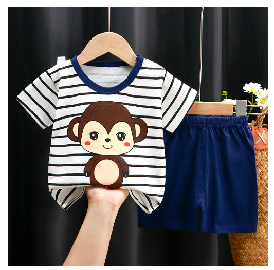 0-4Y For Boys Baby & Kids Sleeveless Shorts Set Pure Cotton Sando For Summer Kids D12