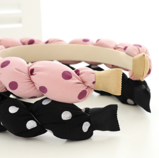 Korean Padded Sponge Headband Dot Twisted Wide Hair Band Girl Fashion Hair Accessories