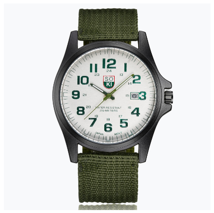 Swiss fashion woven nylon belt men’s calendar sports quartz watch military watch 002