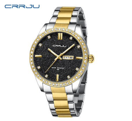CRRJU Original Brand Men's Watch Luminous Fashion Business Sports Gift Quartz Stainless Steel Waterproof 5008 004