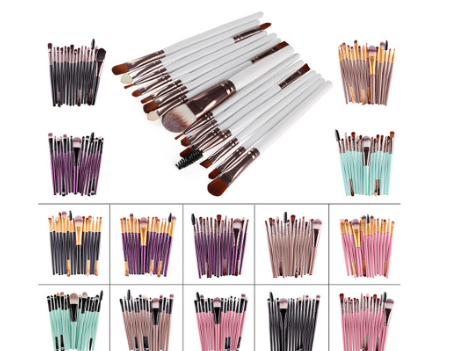 Lamuseland Makeup Brushes Eyeshadow Lash Face Blender Shader Contour Beauty Brush Tool 15 Pcs Set