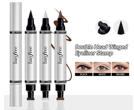 Bayfree Double Head Waterproof Winged Eyeliner Cat Eye Stamp Easy To Use
