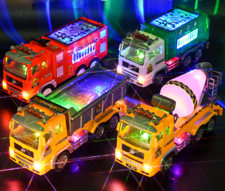 Kids Electric Fire-fighting Toy Car Policecar Music Light Simulation Excavator Engineering Vehicle