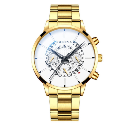 Fashion Geneva Watch Men Stainless Steel Watch With Calendar M3
