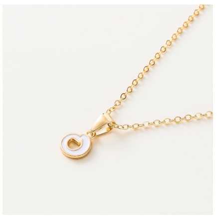 St.kunkka Three-Dimensional Metal English Letter Pendant Necklace Ladies Necklace A-Z for Gift O