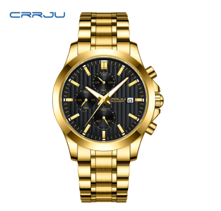 CRRJU Men's Watch Top Luxury Stainless Steel Strap Luminous Hands Business Casual Waterproof 2310X 001