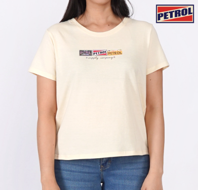 Petrol Basic Tees for Ladies Boxy Fitting Shirt CVC Jersey Fabric Trendy Fashion 134716-U Frost