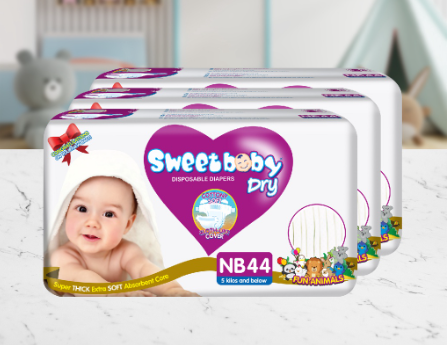 SWEETBABY DRY - ECONO PACK NEWBORN 44s x 3 PACKS