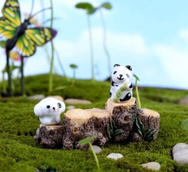 1Pcs Mini Tree Stump Miniature Landscape Ornament Fairy Garden Bonsai Dollhouse Decoration