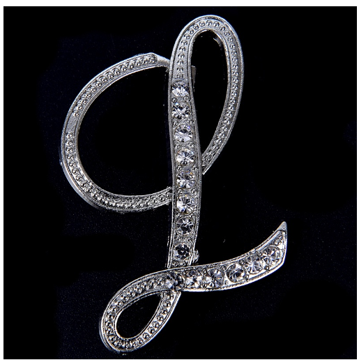 Crystal Rhinestone 26 Letters Women Collar Brooch Pin Corsage Bouquet Jewelry Modish L