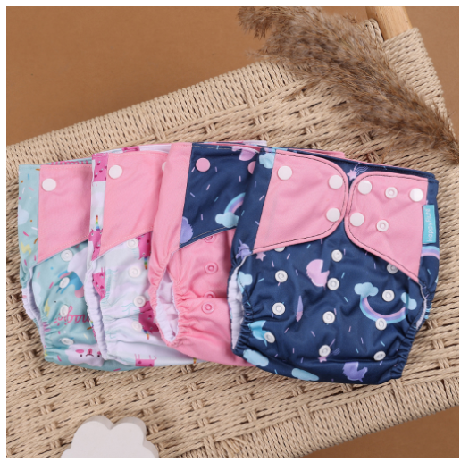 Happyflute Eco-Friendly Cloth Diaper Ecological Baby Diapers 4Pcs Set 5