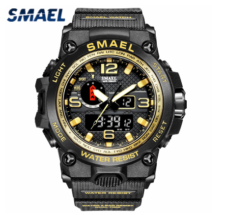 Original Luxury Fashion Waterproof Luminous Men Fashion Casual Quartz Watch Men LED Digital Sports Wrist Watch GOLD