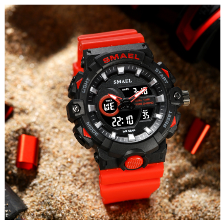 SMAEL Men's Quartz Shockproof Watch Outdoor Sports Multifunctional Military Wrist Watch Waterproof LED Alarm Stopwatch lmported m7