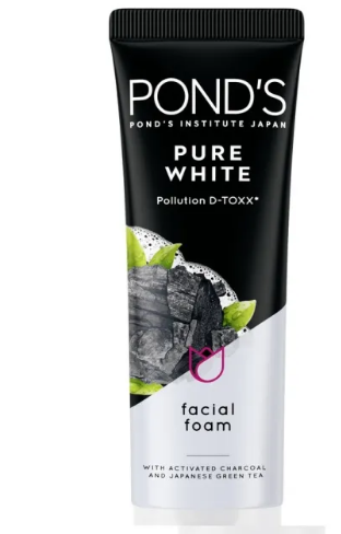 Pond's Pure White Facial Foam with Charcoal, Niacinamide & Green Tea 100g (Bundle of 3)