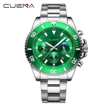 CUENA Men's Watch Top Brand Fashion Business Luxury Analog Quartz Stainless Steel Waterproof 6003 S m5