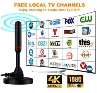 Hd Indoor Amplified Digital Tv Antenna 200 Miles Ultra Hdtv With Amplifier IEC male head