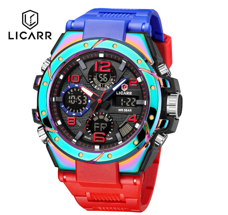 LICARR Brand Original Men's Watch Digital Sports Waterproof Fashion Men's Watches Casual Stopwatch Date Military 9515 M1