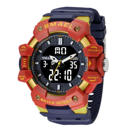 SMAEL Top Brand Sports Men's Watches Waterproof Stopwatch Week Alarm Clocks Male Digital Dual Time Display Wristwatch M4