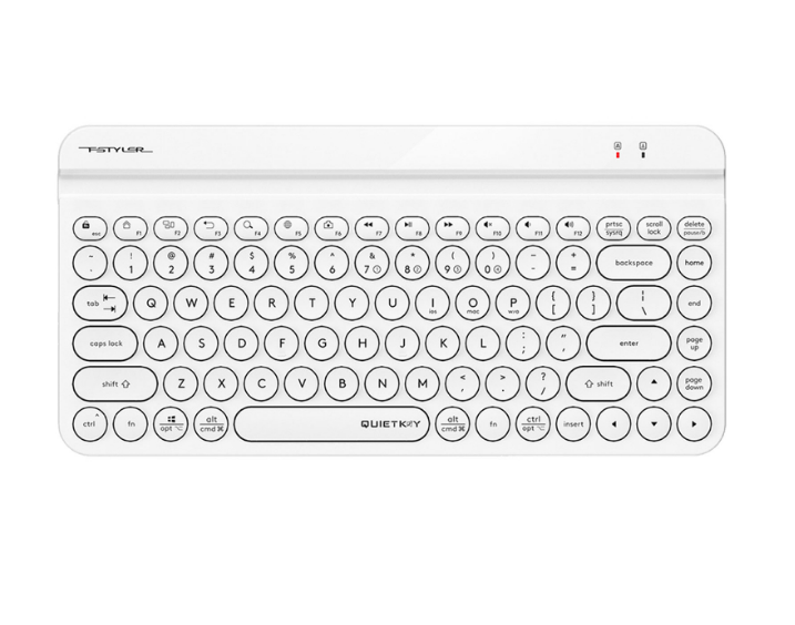 A4Tech FBK-30 Quiet Key Bluetooth 2.4GHz USB Dual Connectivity Mode Multi-Device Wireless Keyboard (White)