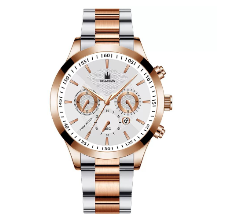 2021 new calendar steel band men's watch, atmospheric life waterproof quartz watch, male student watch M03