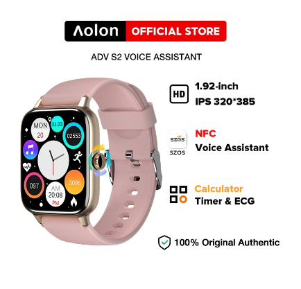 Aolon ADVS2 NFC Smart Watch Original Bluetooth Call ECG Calculator 12H Sports Waterproof BP Monitor