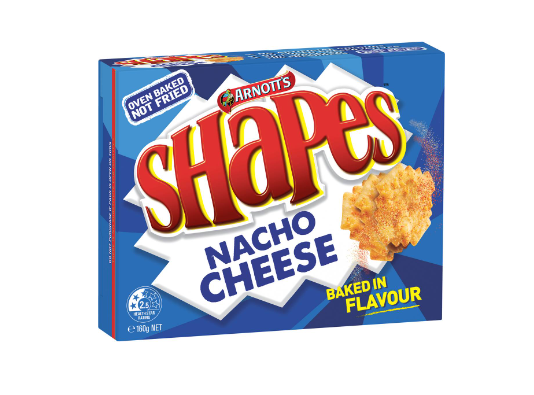 Arnott's Shapes Nacho Cheese Crackers 160g