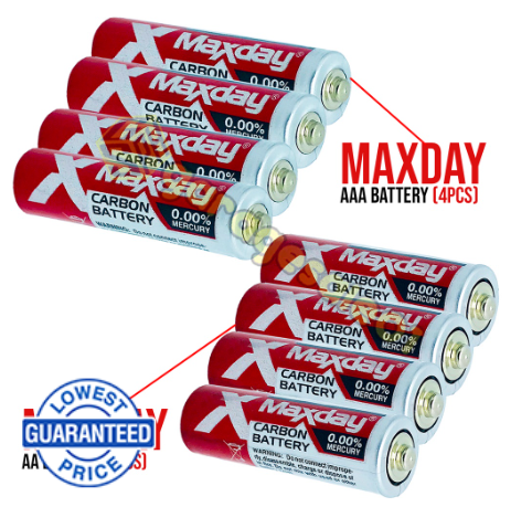 4pcs MAXDAY Heavy Duty Battery AAA, AA
