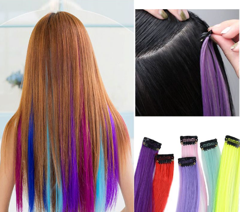 Color Hanging Ear Dyed Wig Piece/Hair Extension Random
