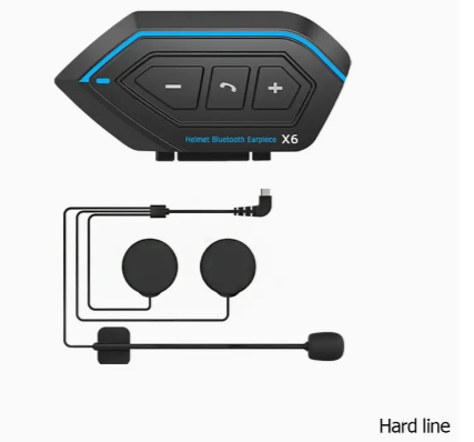 X6 Helmet Headset Motorcycle Wireless 5.0 Waterproof Helmet Intercom Headphone Noise Reduction Handsfree Stereo Headphone