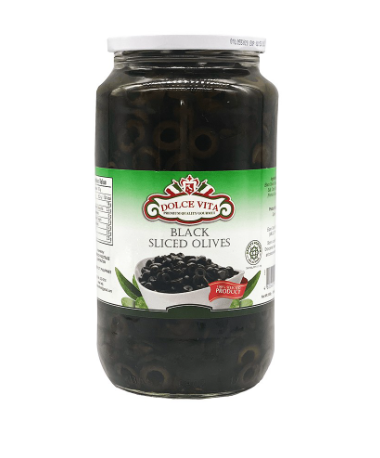 Dolce Vita Black Sliced Olives 900g