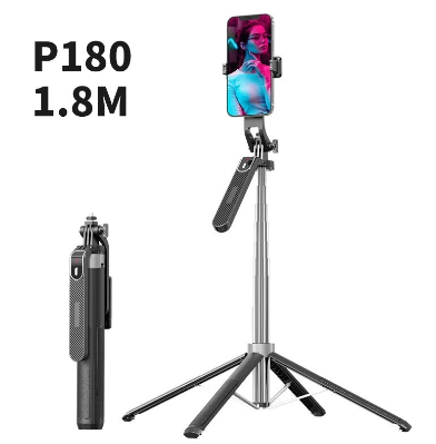 Remax Wireless Bluetooth Remote Selfie Stick Tripod Stand with LED Fill Light 360 Rotation 1.8M