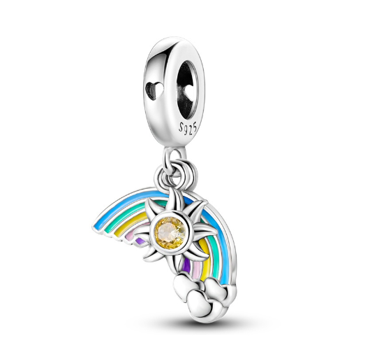 S925 Silver Charm Gorgeous Firework Beads Suitable For Pandora Bracelet Necklace Exquisite Bricolage Jewelry d32