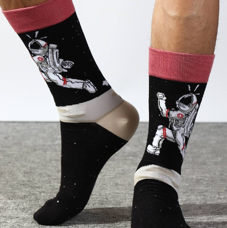 IDENTITY Moon Landing Printed Mid-Calf Length Socks