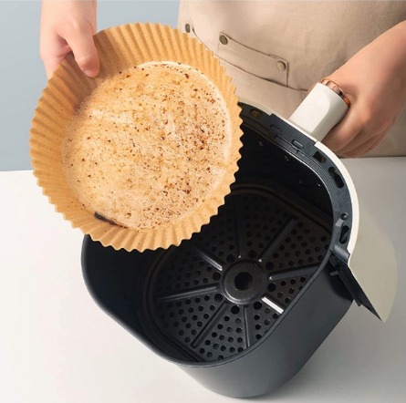 50-Pack Air Fryer Paper Liners Disposable Air Fryer Plate Oil Resistant 6.3" Nonstick Parchment