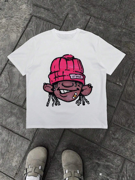 Manfinity LEGND Plus Size Men's Casual Cartoon Print T-Shirt, Summer