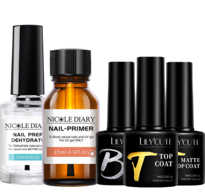 Lilycute UV Gel Nail Polish Base Coat Matte Top Coat Nail Primer Nail Polish Nail Art Soak Off Nail Varnish Primer