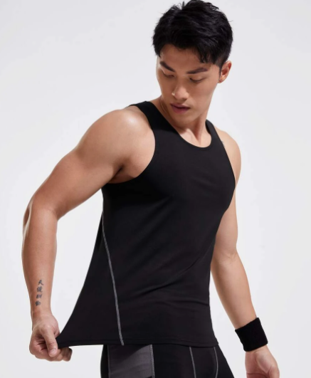 SHEIN Fitness Men Solid Sports Tank Top