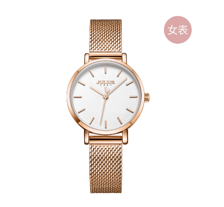 JULIUS Lovers Waterproof Simple Quartz Mesh Watch Ja-1164 4