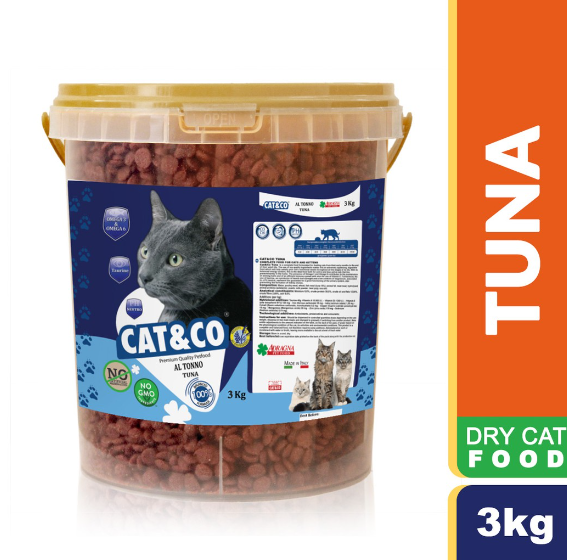 Cat&Co Premium Cat Food TUNA 3kg (Made in Italy) Cat Foods Dry Cat Food