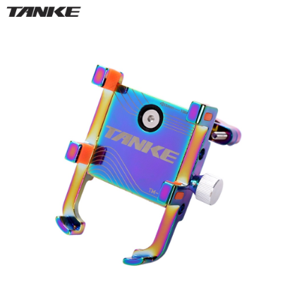 TANKE TM188 Bicycle Mobile Phone Bracket Aluminum Alloy Universal Oil Slick 360 Degree Rotating More Stable For Mtb Road Bike And Motorcycle Navigation Fixed