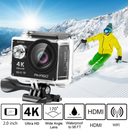 Akaso Brave 4 Pro Action Camera 4K Dual-color Screen Waterproof Camera