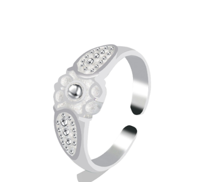 Italy Sterling Silver Flower Free Size Toe Ring