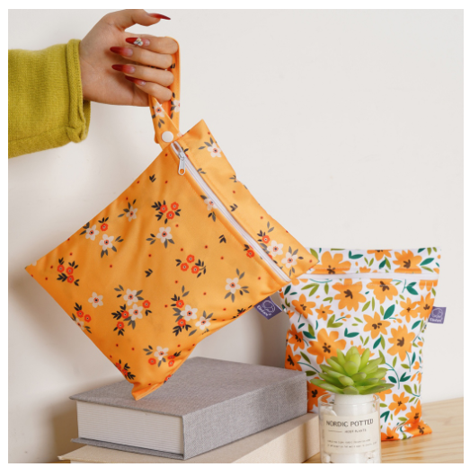 Elinfant 2 Pcs Set Mini Eco-friendly Portable Waterproof Snack Bag Washable Reusable Baby Diaper bag 18 x 25cm s23